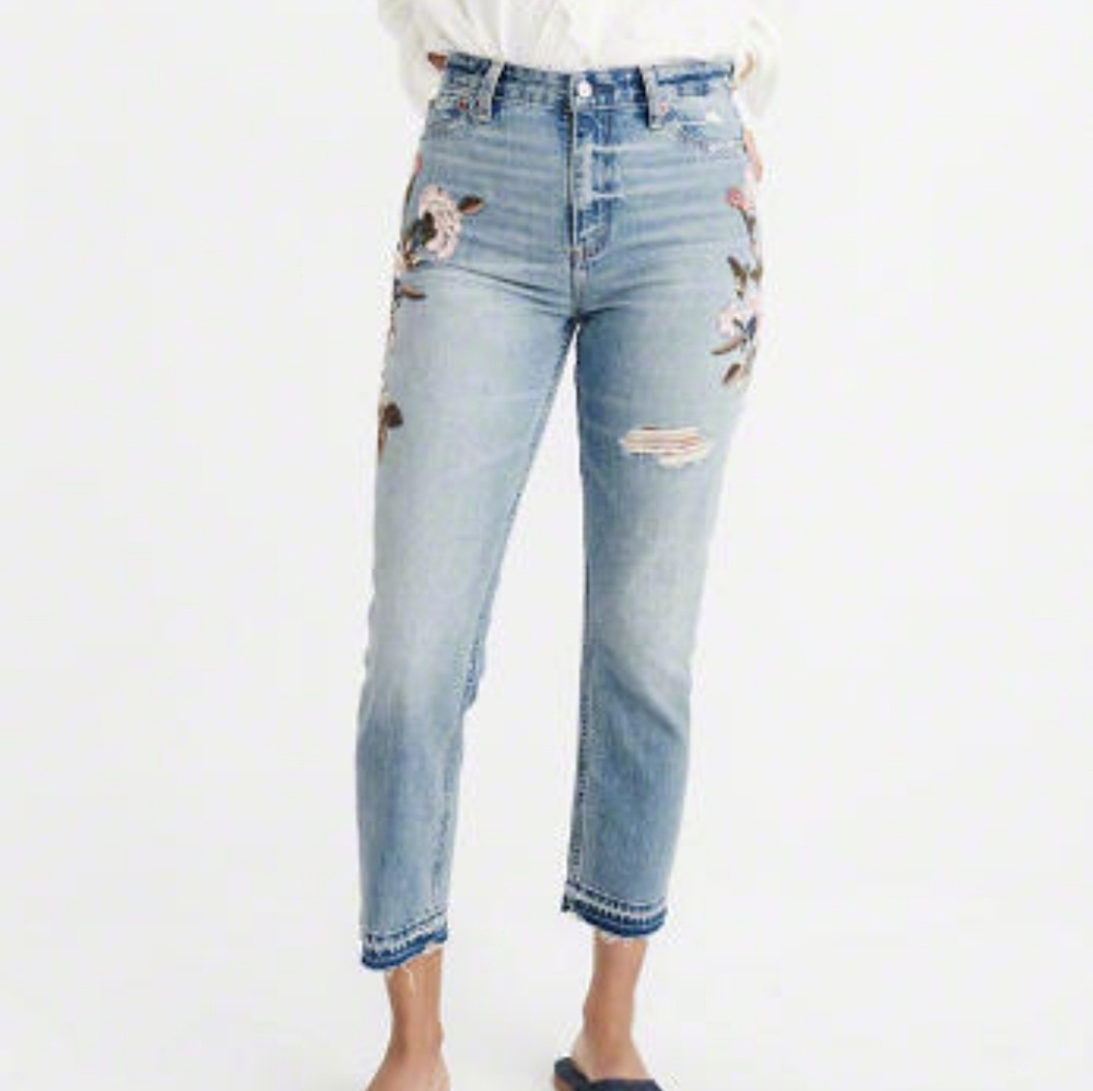 Abercrombie & Fitch Floral Boyfriend Jean